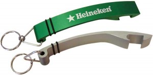 Anodized aluminum opener gets your message out on a quality item.