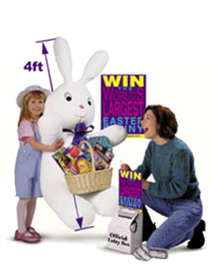 Giant Easter bunny + basket www.thankem.com