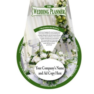 Wedding Planner wheel makes great handout for wedding related businesses